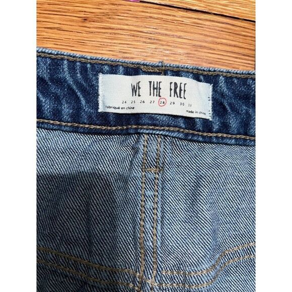 Free People We the Free Blue Denim Y2K Zip Mini Skirt Women’s Size 28 - Picture 2 of 4